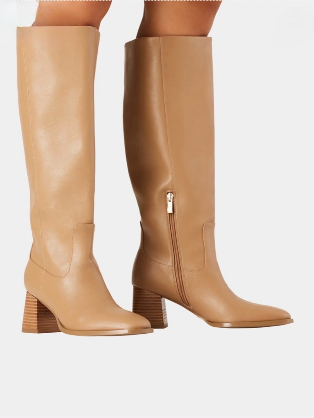 Billini Tan Over-the-Knee Block Heel Boots Size 7 - Picture 6 of 16